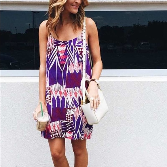 Everly Dresses & Skirts - Everly | Tribal Print Shirt Dress Purple Medium